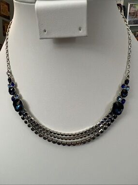 Paparazzi Elegant Blue Crystal Multi-Row Necklace